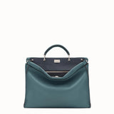 MEN'S FENDI PEEKABOO ICONIC FIT Green leather Selleria bag
