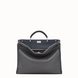 MEN'S FENDI PEEKABOO ICONIC FIT Grey leather Selleria bag