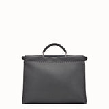 MEN'S FENDI PEEKABOO ICONIC FIT Grey leather Selleria bag
