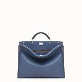 MEN'S FENDI PEEKABOO ICONIC FIT Blue leather bag