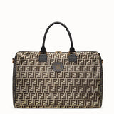MEN'S FENDI TRAVEL BAG Large gold-color fabric bag