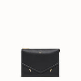 MEN'S FENDI CLUTCH Black leather slim pouch