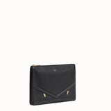 MEN'S FENDI CLUTCH Black leather slim pouch