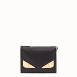 MEN'S FENDI CLUTCH Black Romano leather pochette