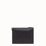 MEN'S FENDI CLUTCH Black Romano leather pochette