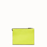 MEN'S FENDI CLUTCH Yellow Romano leather pochette