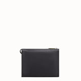 MEN'S FENDI CLUTCH Black leather slim pouch