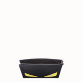 MEN'S FENDI CLUTCH Black leather slim pouch