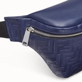 MEN'S FENDI BELT BAG Blue calf leather belt bag