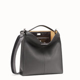 MEN'S FENDI PEEKABOO X-LITE FIT Gray leather bag