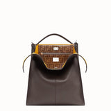 MEN'S FENDI PEEKABOO X-LITE FIT Brown leather bag