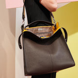 MEN'S FENDI PEEKABOO X-LITE FIT Brown leather bag