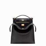 MEN'S FENDI PEEKABOO X-LITE FIT Black Romano leather bag