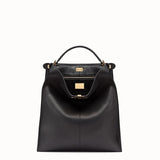 MEN'S FENDI PEEKABOO X-LITE FIT Black Romano leather bag