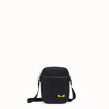 MEN'S FENDI SMALL MESSENGER Black leather cross-body bag