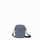MEN'S FENDI SMALL MESSENGER Cross-body bag in gray Romano leather