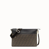 MEN'S FENDI MESSENGER Brown fabric slim pouch