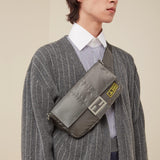 MEN'S FENDI BAGUETTE FENDI AND PORTER Silver-color nylon bag