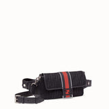MEN'S FENDI BAGUETTE Black tech fabric bag