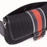 MEN'S FENDI BAGUETTE Black tech fabric bag