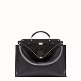 MEN'S FENDI PEEKABOO ICONIC ESSENTIAL Black leather bag