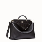 MEN'S FENDI PEEKABOO ICONIC ESSENTIAL Black leather bag