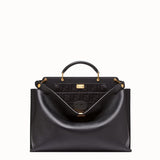 MEN'S FENDI PEEKABOO ICONIC ESSENTIAL Black leather bag