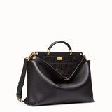 MEN'S FENDI PEEKABOO ICONIC ESSENTIAL Black leather bag
