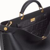 MEN'S FENDI PEEKABOO ICONIC ESSENTIAL Black leather bag