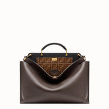 MEN'S FENDI PEEKABOO ICONIC ESSENTIAL Brown leather bag