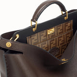 MEN'S FENDI PEEKABOO ICONIC ESSENTIAL Brown leather bag