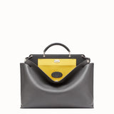 MEN'S FENDI PEEKABOO ICONIC ESSENTIAL Gray leather bag