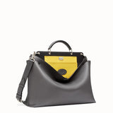 MEN'S FENDI PEEKABOO ICONIC ESSENTIAL Gray leather bag