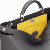 MEN'S FENDI PEEKABOO ICONIC ESSENTIAL Gray leather bag