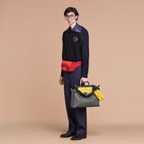 MEN'S FENDI PEEKABOO ICONIC ESSENTIAL Gray leather bag