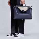 MEN'S FENDI PEEKABOO ICONIC ESSENTIAL Blue leather bag