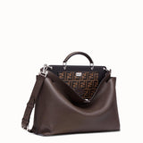 MEN'S FENDI PEEKABOO ICONIC ESSENTIAL Brown calfskin bag
