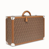 MEN'S FENDI LARGE TRAVEL BAG Brown fabric suitcase