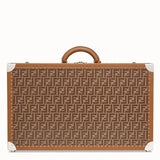 MEN'S FENDI LARGE TRAVEL BAG Brown fabric suitcase