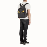 MEN'S FENDI BACKPACK In black Roman leather with inlay