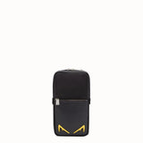 MEN'S FENDI BELT BAG One-shoulder backpack in black leather and nylon