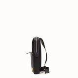 MEN'S FENDI BELT BAG One-shoulder backpack in black leather and nylon