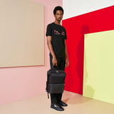 MEN'S FENDI BACKPACK Black nylon and leather backpack