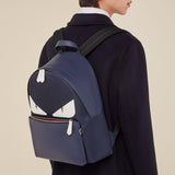 MEN'S FENDI BACKPACK Blue nylon and leather backpack