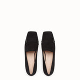 WOMEN'S FENDI Flat loafers in black nubuck