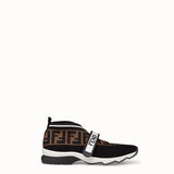 WOMEN'S FENDI Black fabric sneakers