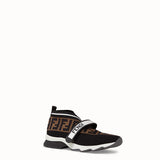 WOMEN'S FENDI Black fabric sneakers