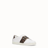 WOMEN'S FENDI White leather sneakers