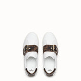 WOMEN'S FENDI White leather sneakers