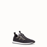 WOMEN'S FENDI Black satin sneakers